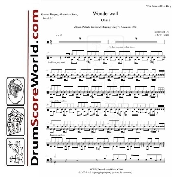 Oasis - Wonderwall + Play-Along Track